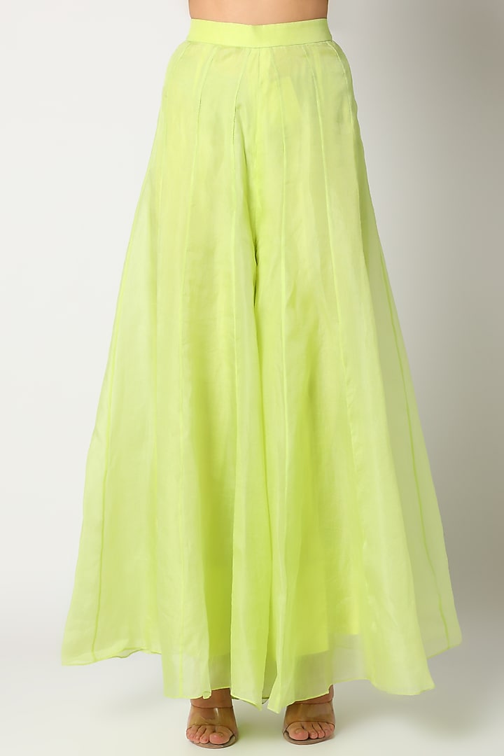 Parrot Green Embroidered Wedding Sharara Set by Maison Blu at Pernia's Pop Up Shop